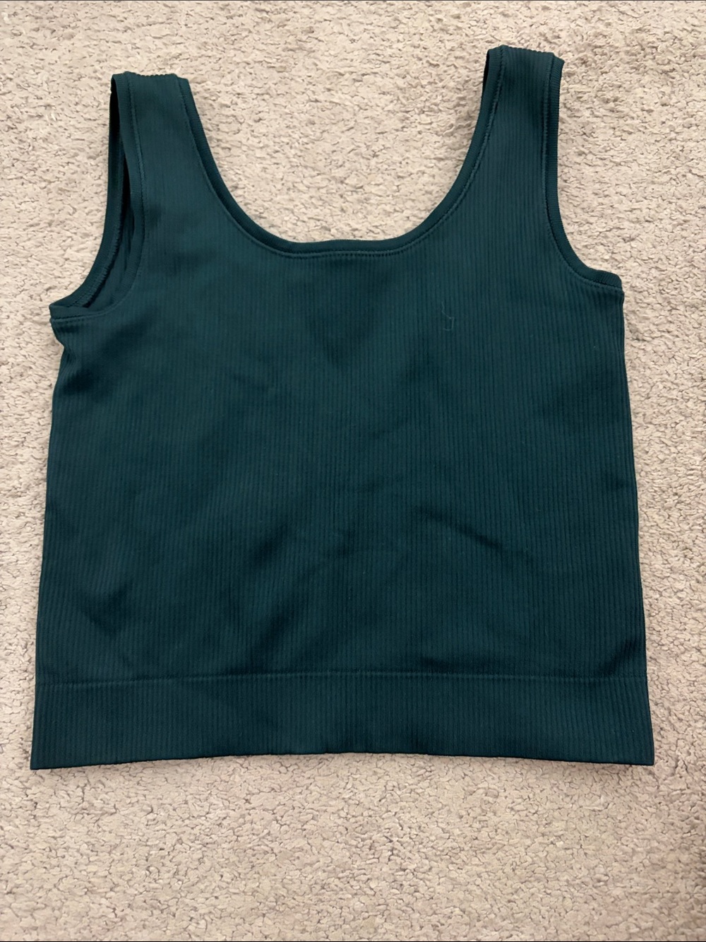 Athleta Ribbed Tank Top in Deep Teal Green